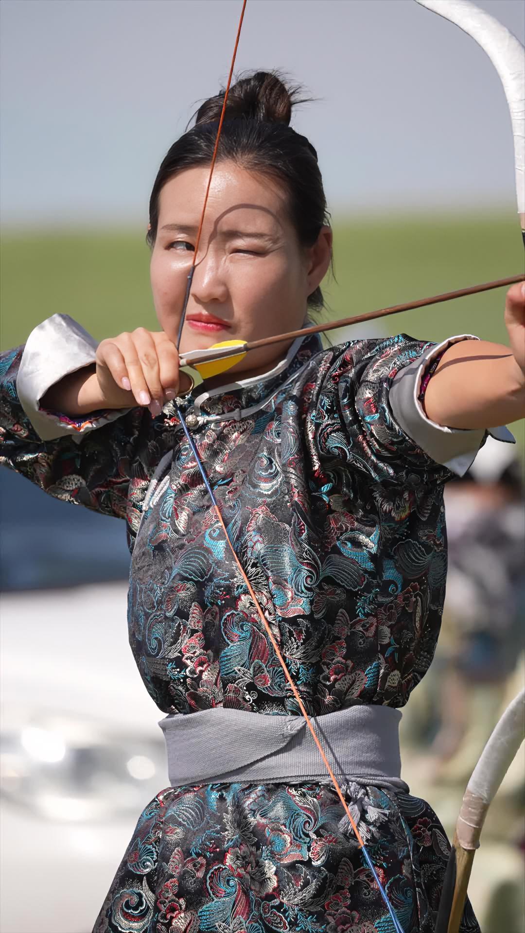 那达慕射箭比赛 太帅了 射箭 那达慕