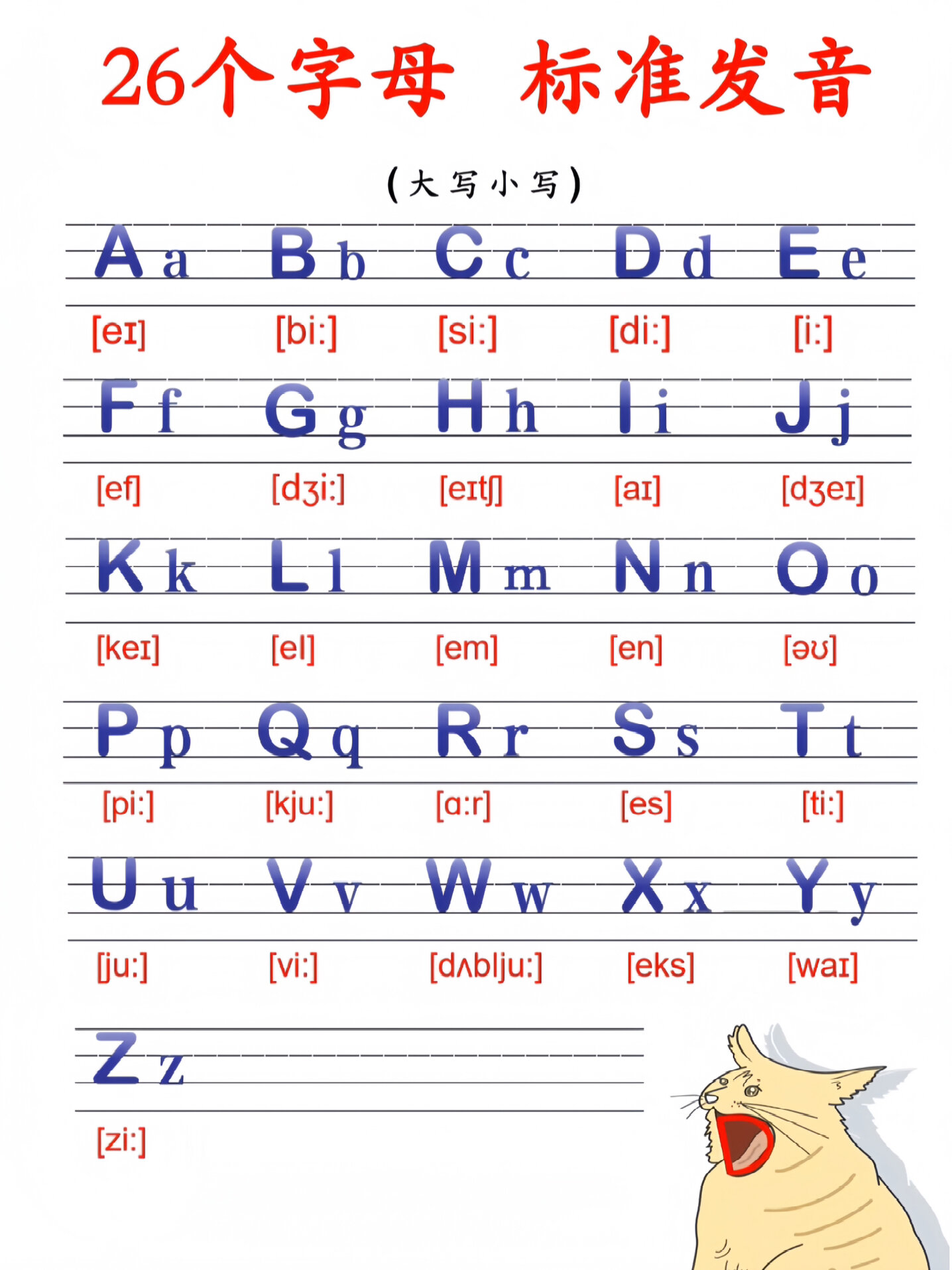 26个字母标准发音 零基础的宝贝学起来吧