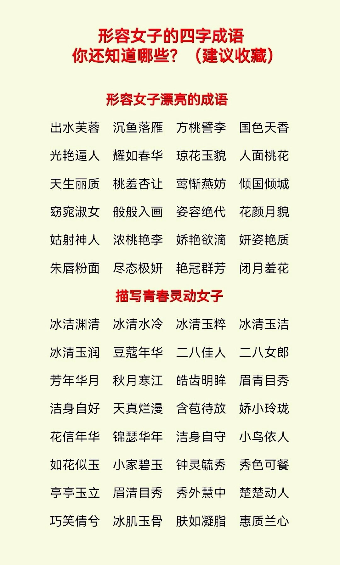 形容女子美丽的四字成语