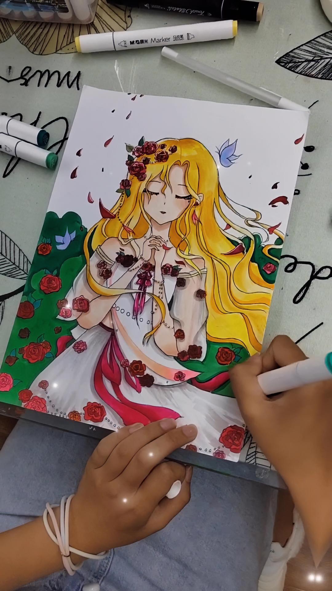 原创的大宝贝儿们啊动漫人物绘画马克笔手绘