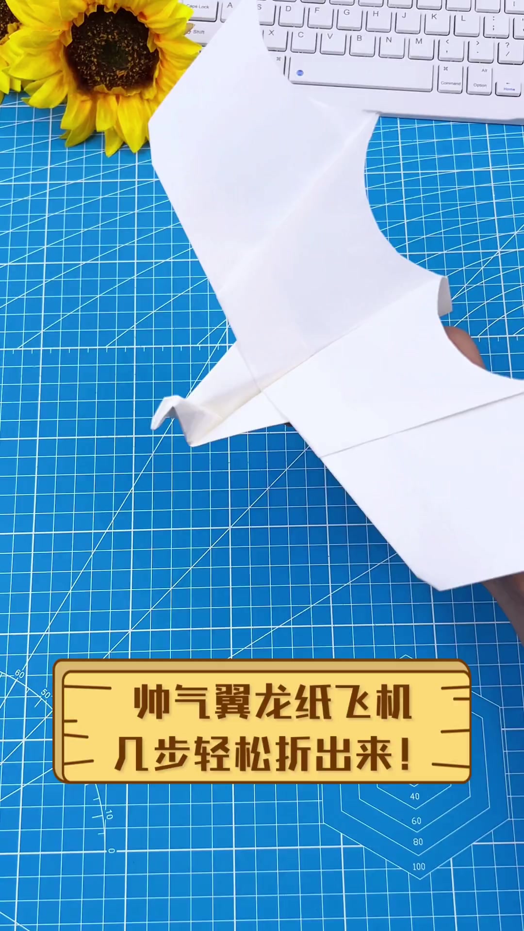 帅气翼龙纸飞机,几步轻松折出来!