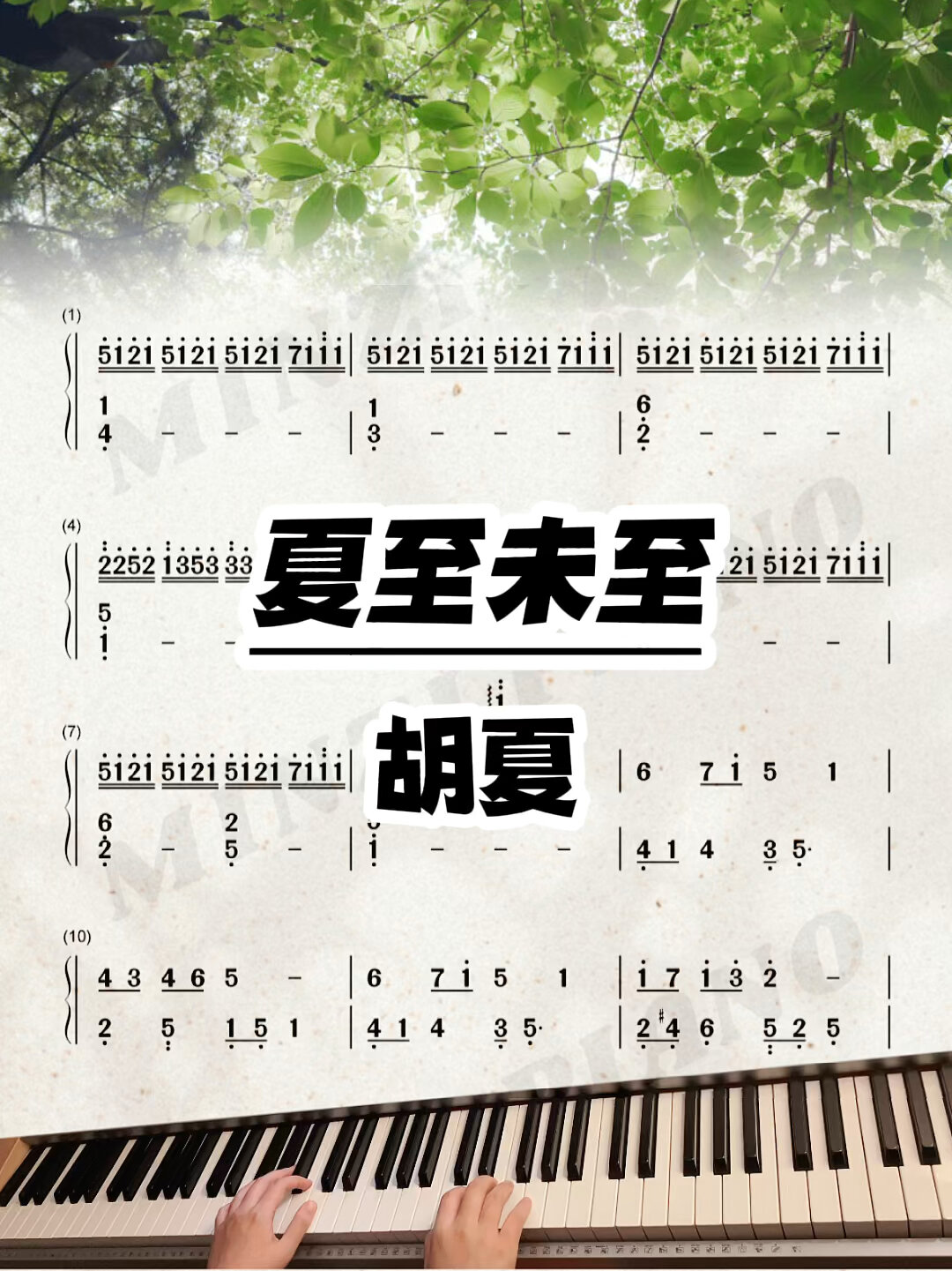 钢琴简谱《夏至未至》胡夏
