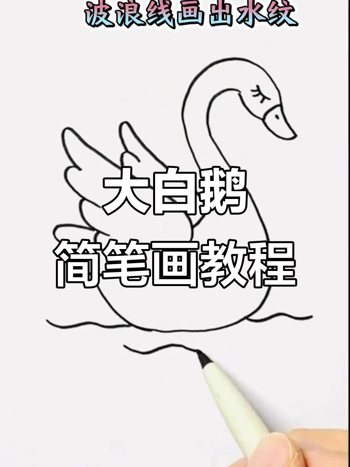 简单步骤教你画大白鹅,翅膀尾巴轻松搞定