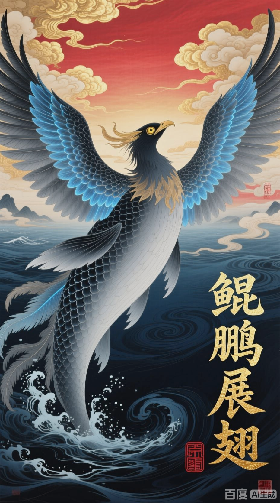 北冥有鱼,鲲鹏展翅