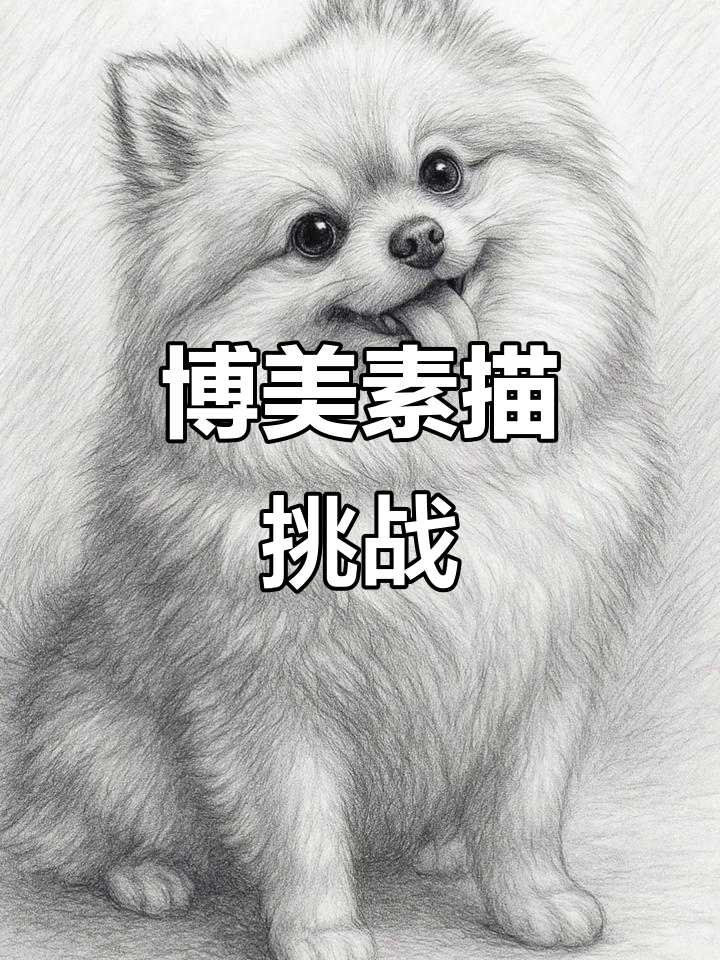 借只博美狗狗来素描,萌态十足