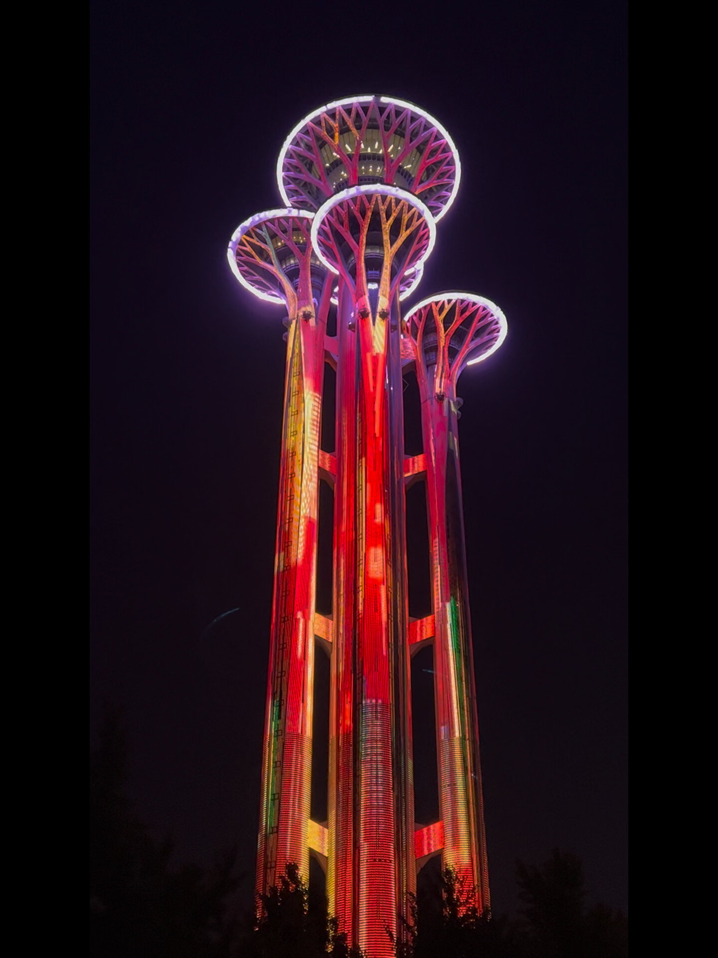 北京看夜景|近距离看奥林匹克塔灯光秀!