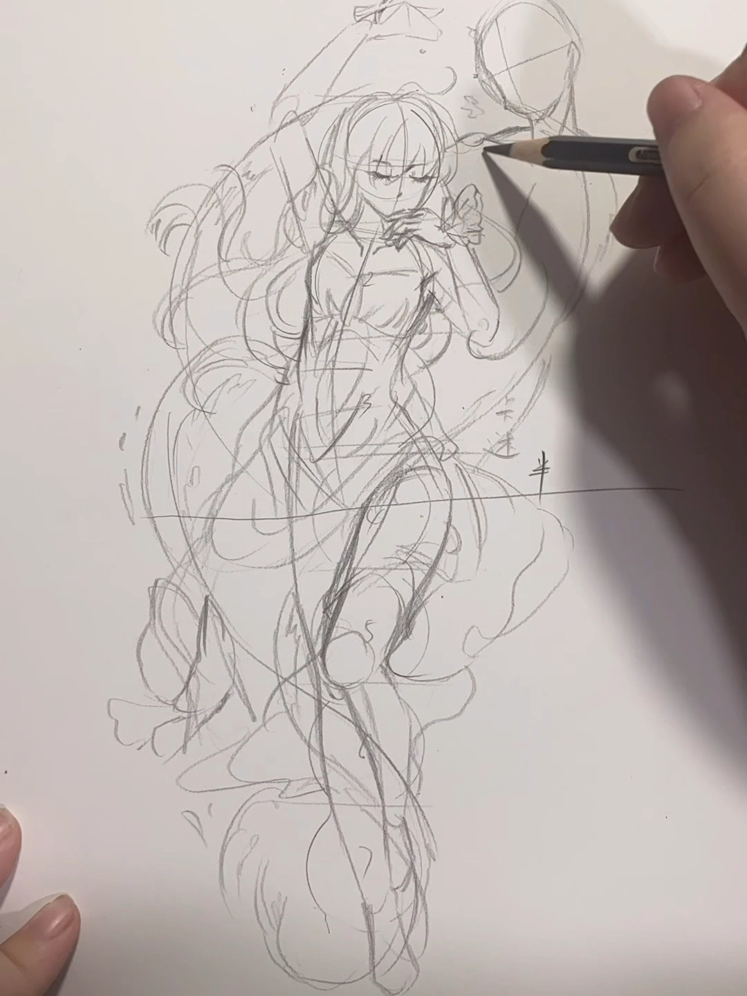 漫画人物起稿方法!后面随便画画!