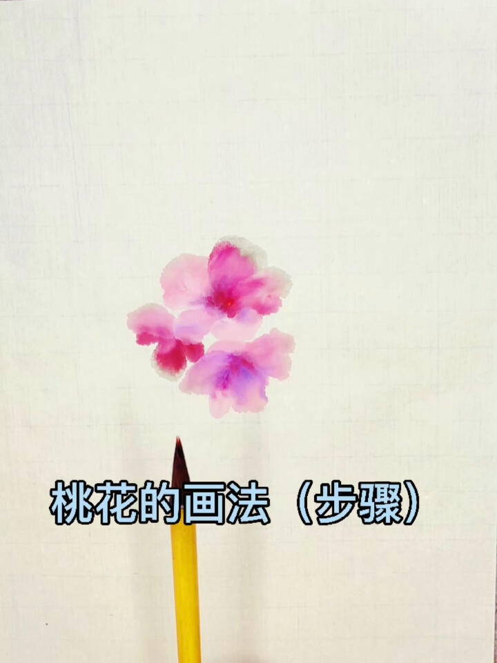 水墨桃花新画法～步骤