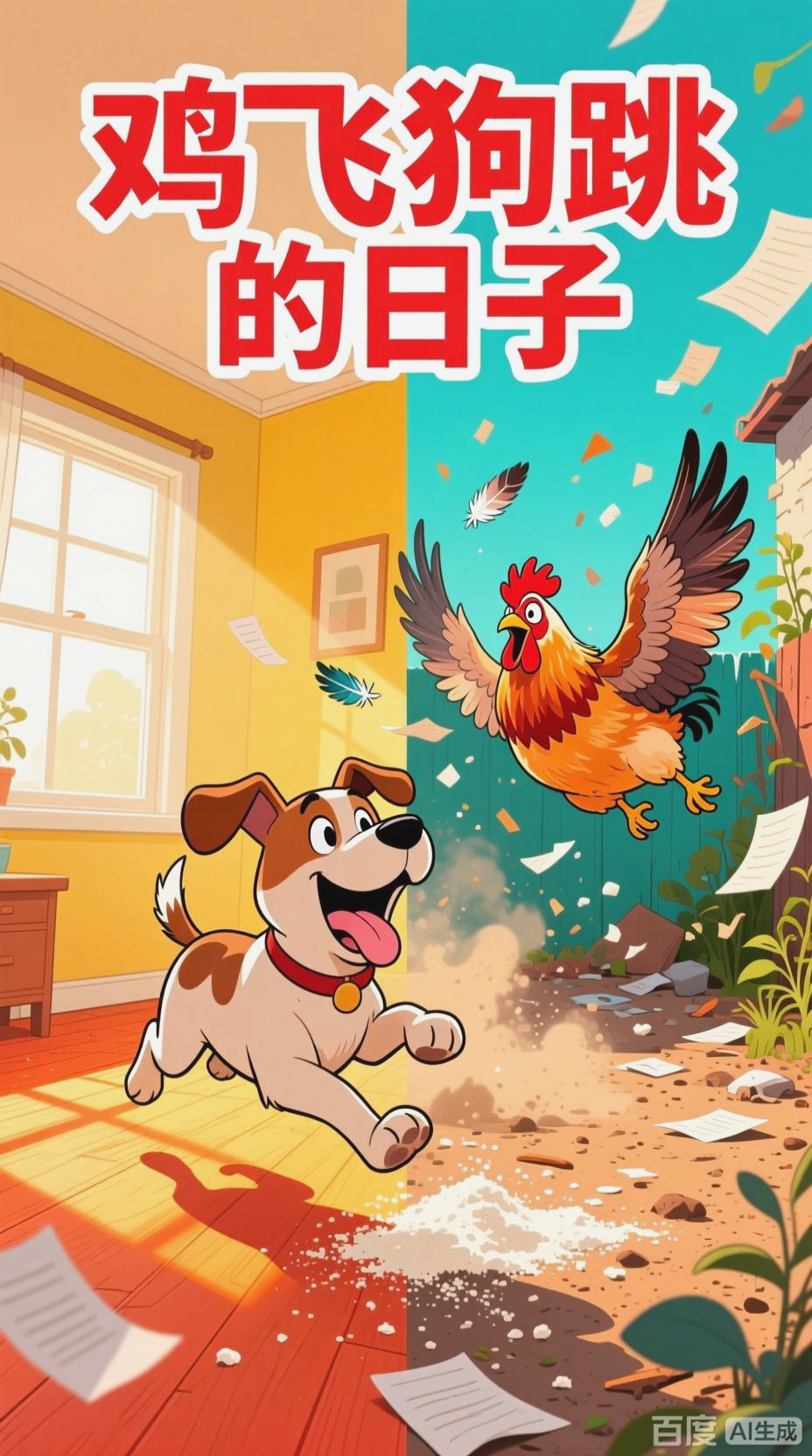鸡飞狗跳(形容混乱喧闹)