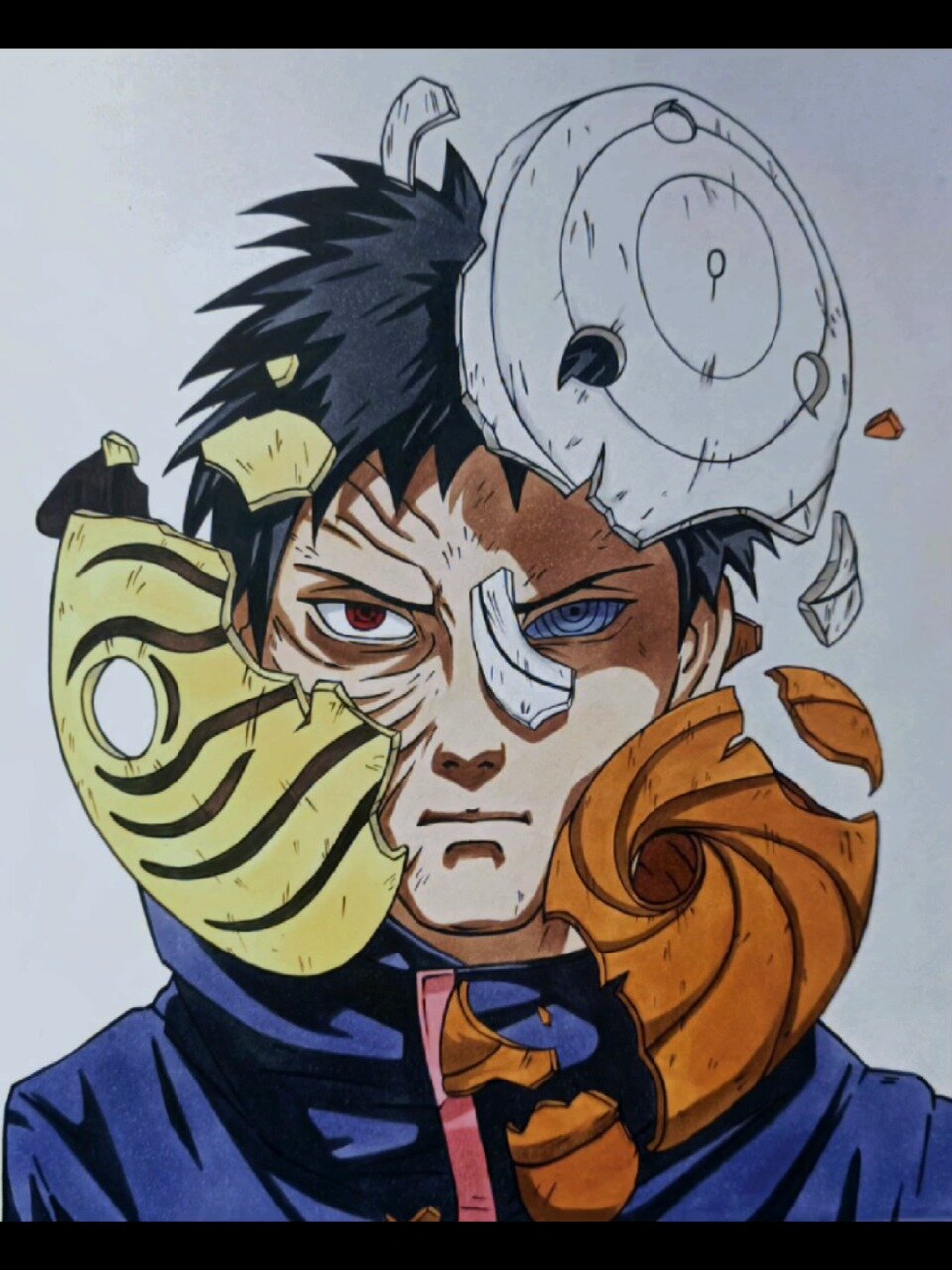 马克笔手绘宇智波带土