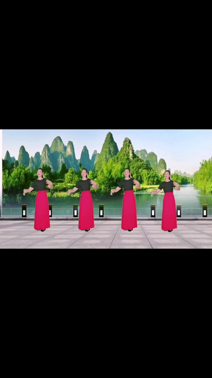 抒情广场舞《故乡情》完整版,背面演示