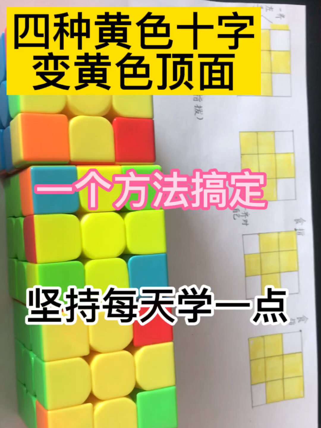 一个方法还原三阶魔方黄色顶面