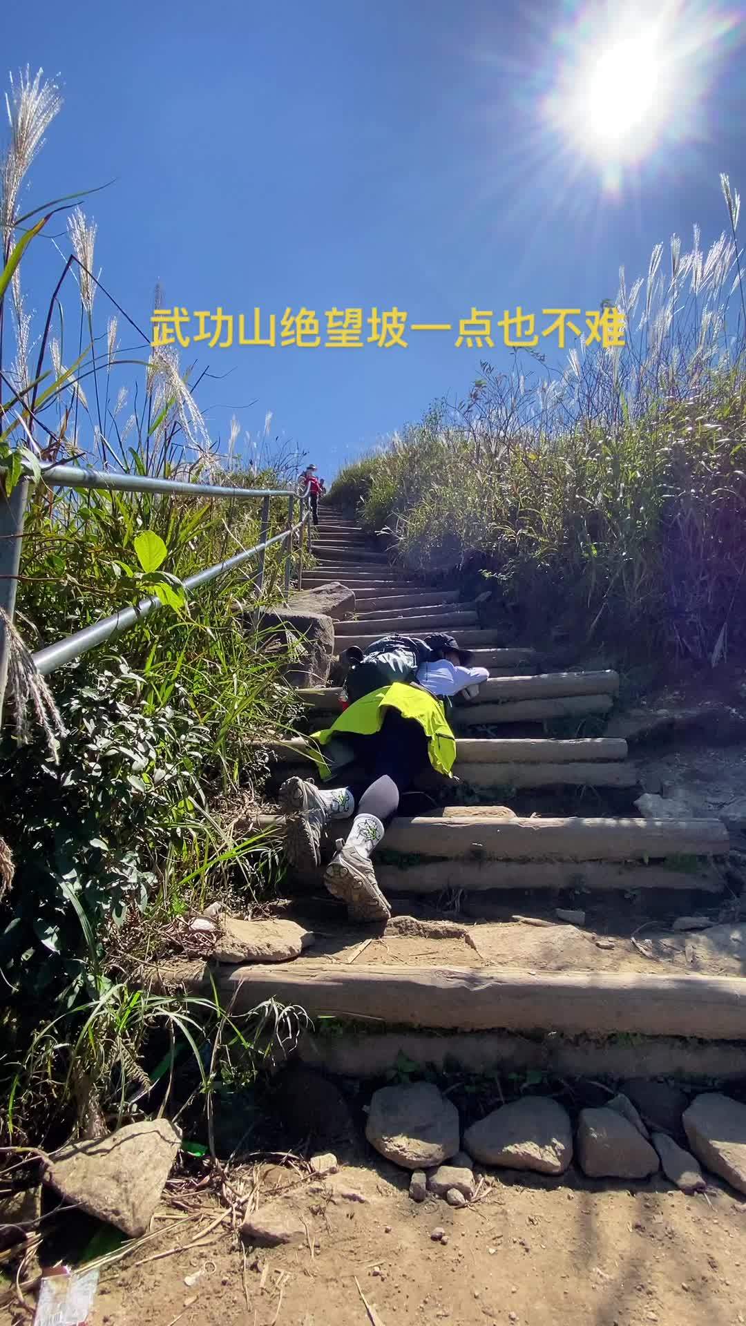 绝望坡一点也不难,有腿就行吗?户外 爬山 武功山 运动女孩 徒步