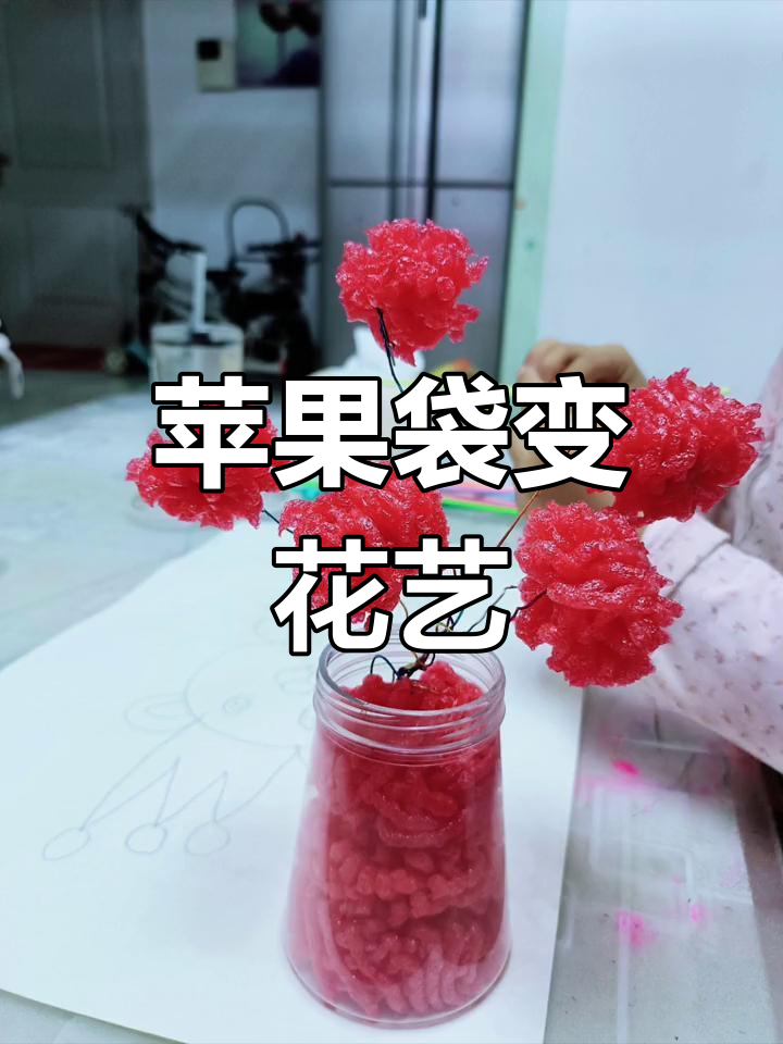 用苹果泡沫袋做花艺
