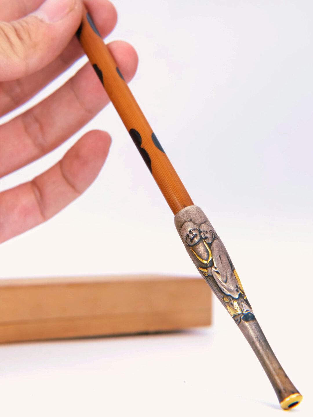 日本錾金一口香烟斗