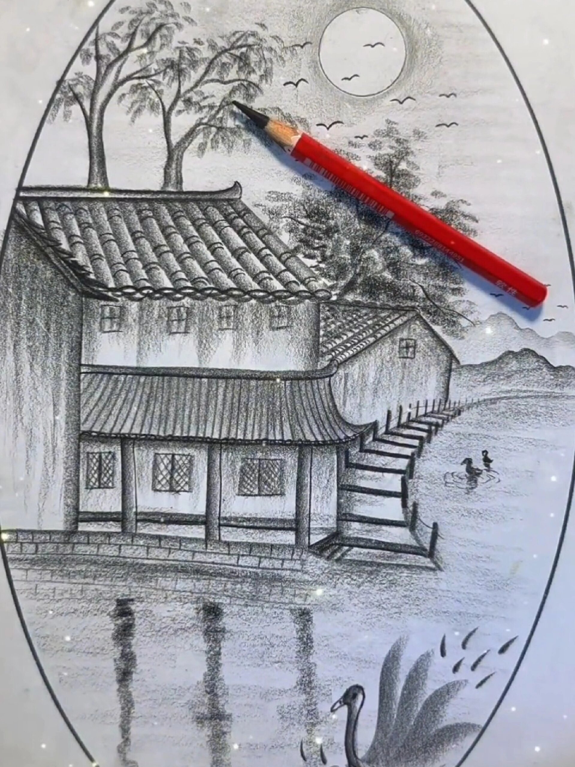 江南风景简单画