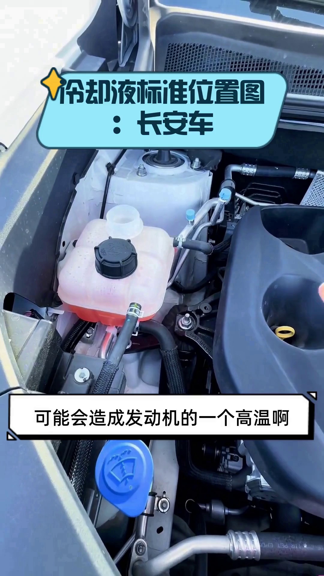 冷却液标准位置图:长安车