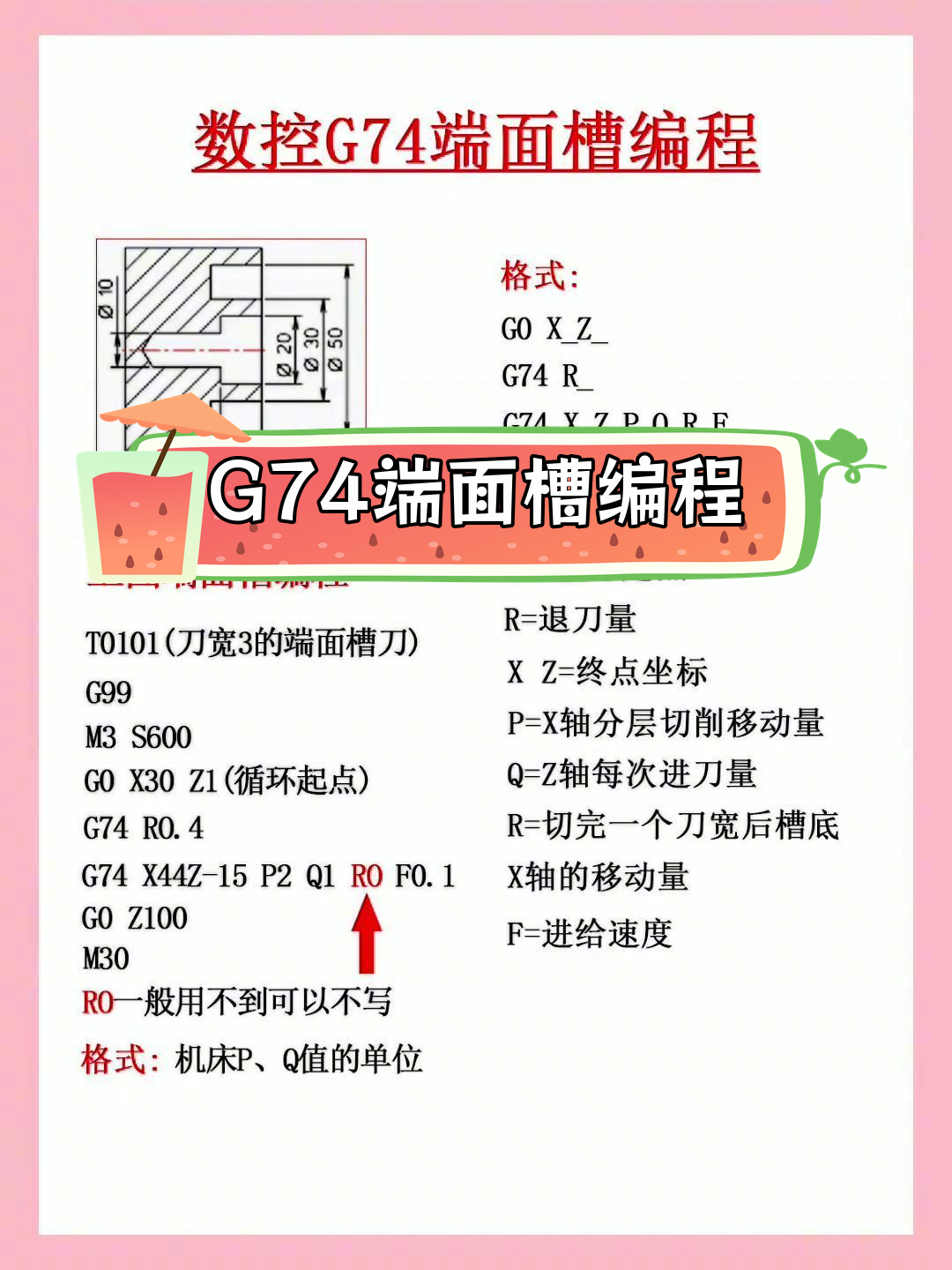 数控加工中心g74端面槽编程解析