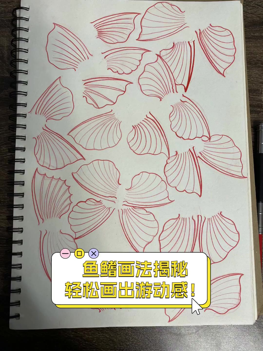 鱼鳍画法揭秘,轻松画出游动感!