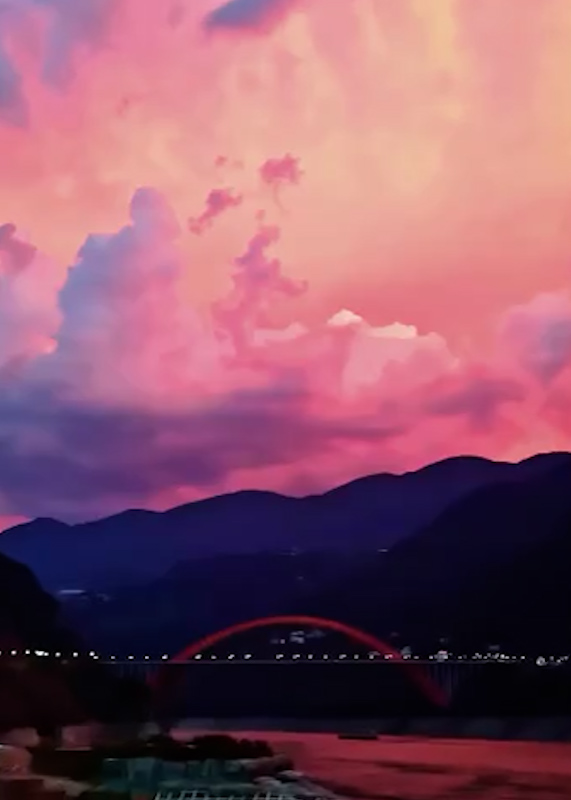 好梦幻!重庆巫山现大团粉色漫画云