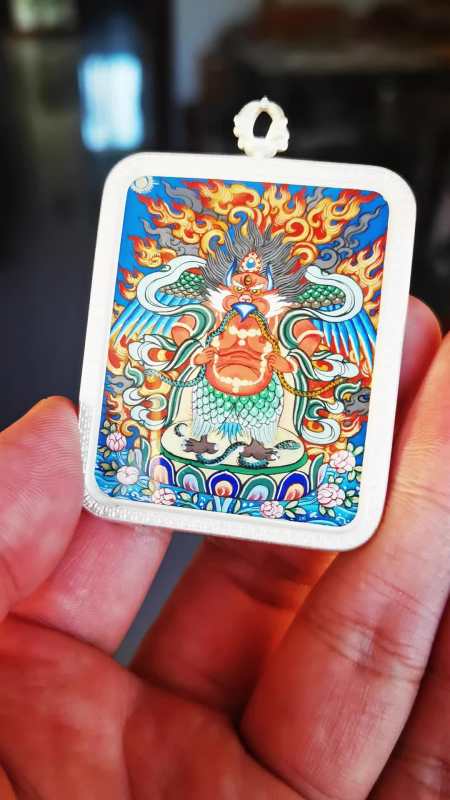 手绘唐卡 愿所求皆所愿 热贡唐卡 大鹏鸟-度小视