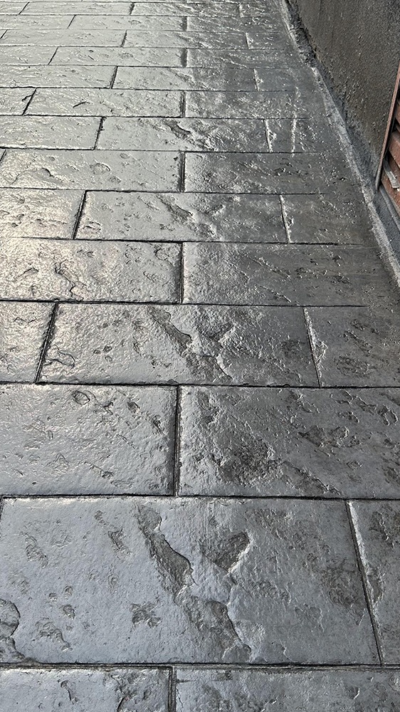 这条水泥路让人不舍得踩压花地面真的太美了