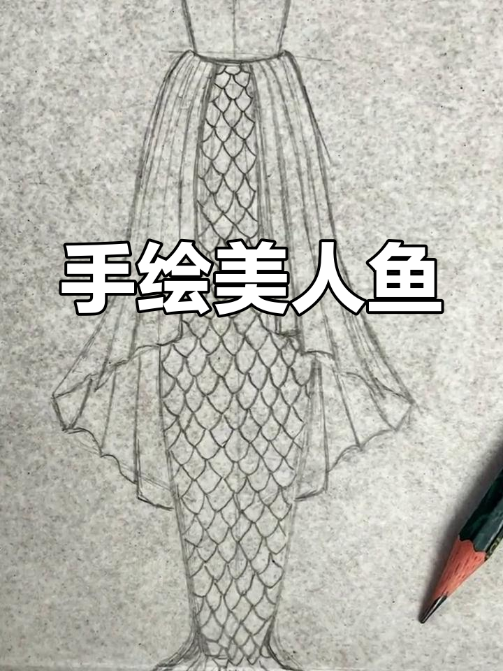 漂亮美人鱼简笔画步骤图片