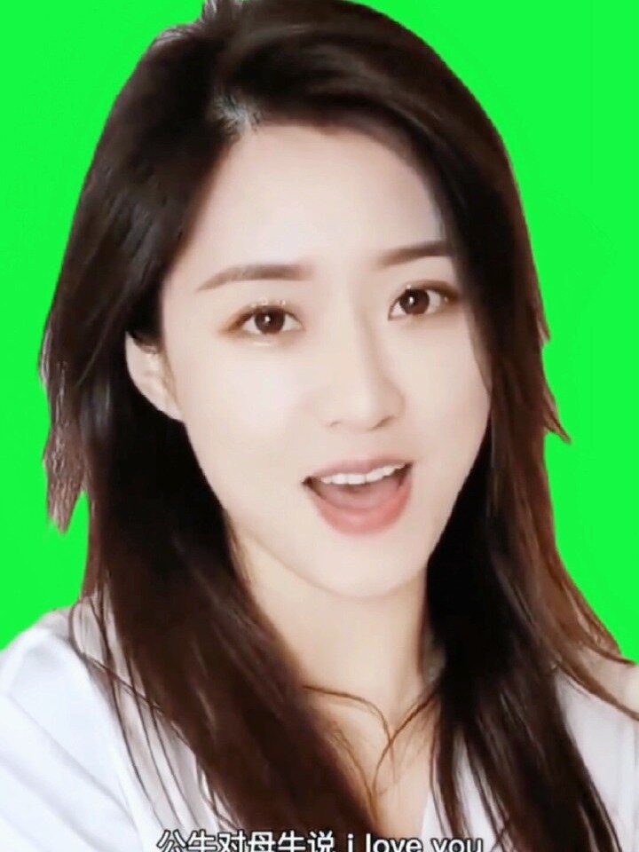 美女姐姐唱歌绿幕素材喜欢拿走