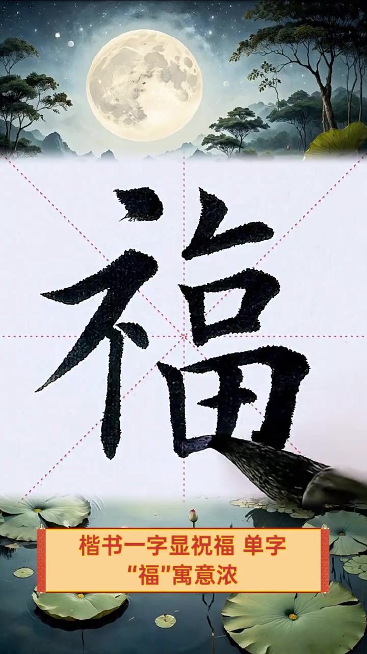 楷书一字显祝福,单字"福"寓意浓