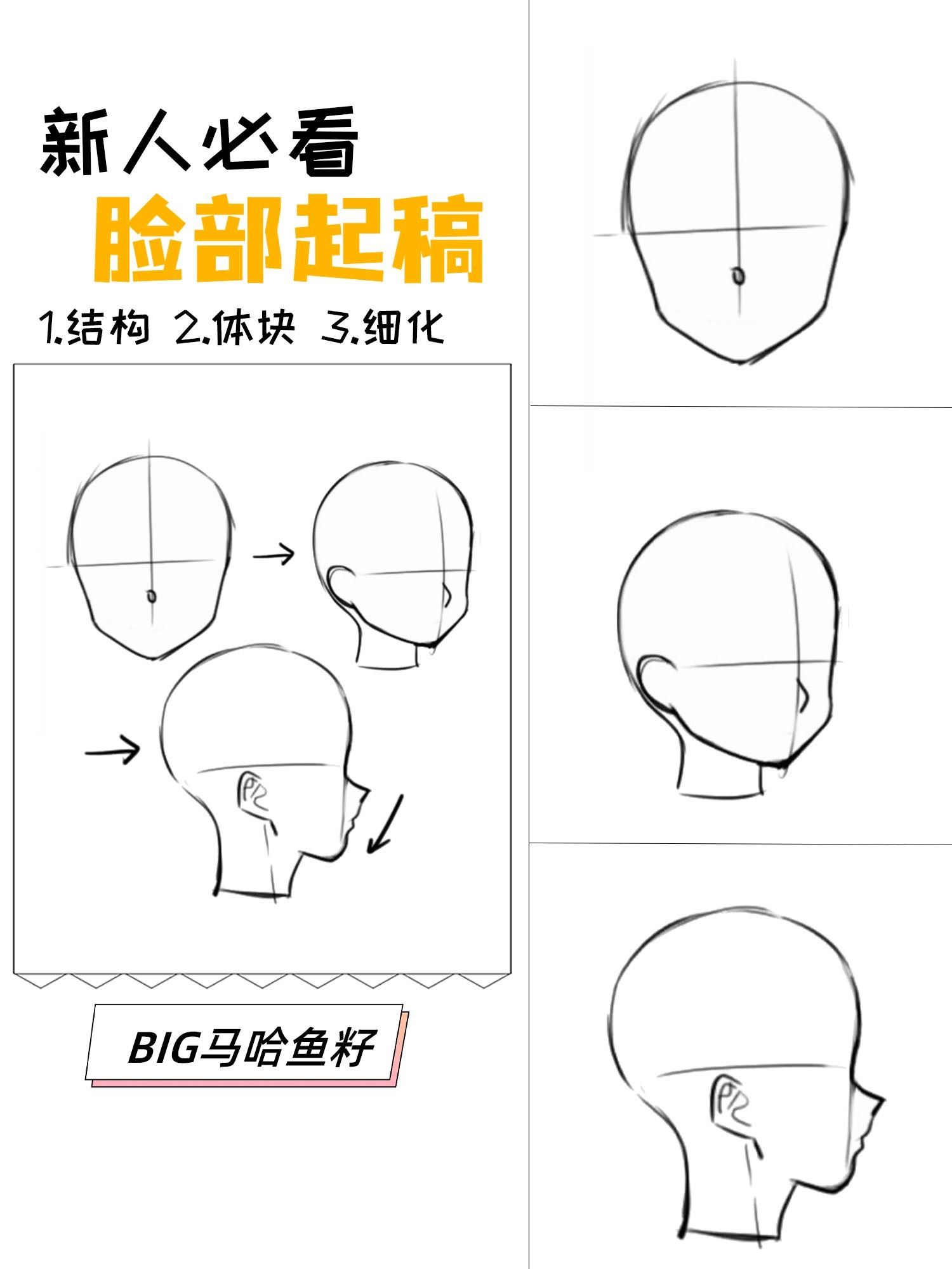 二次元不同脸部画法小教程分享-度小视