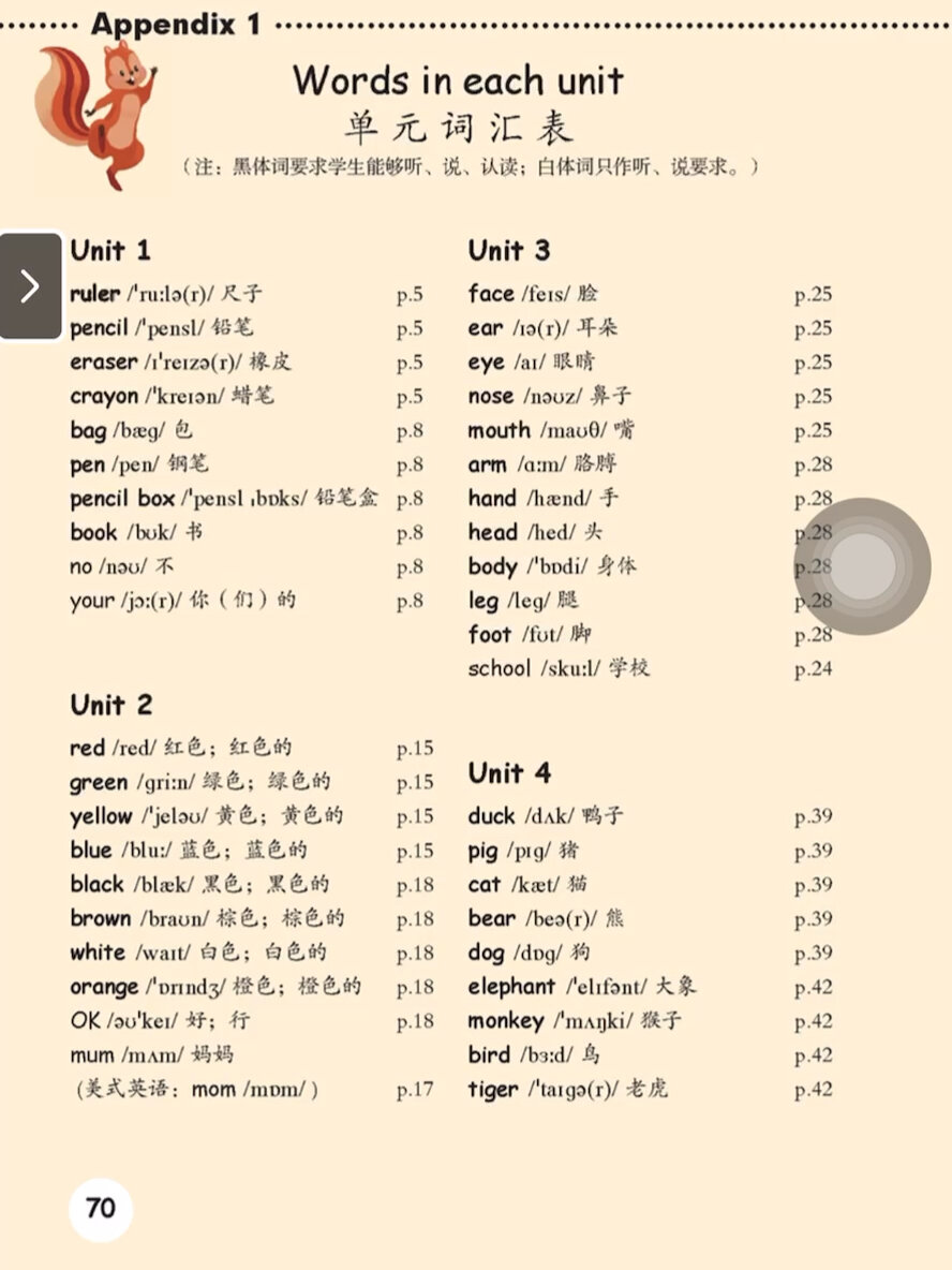 三年级英语上册71页图片