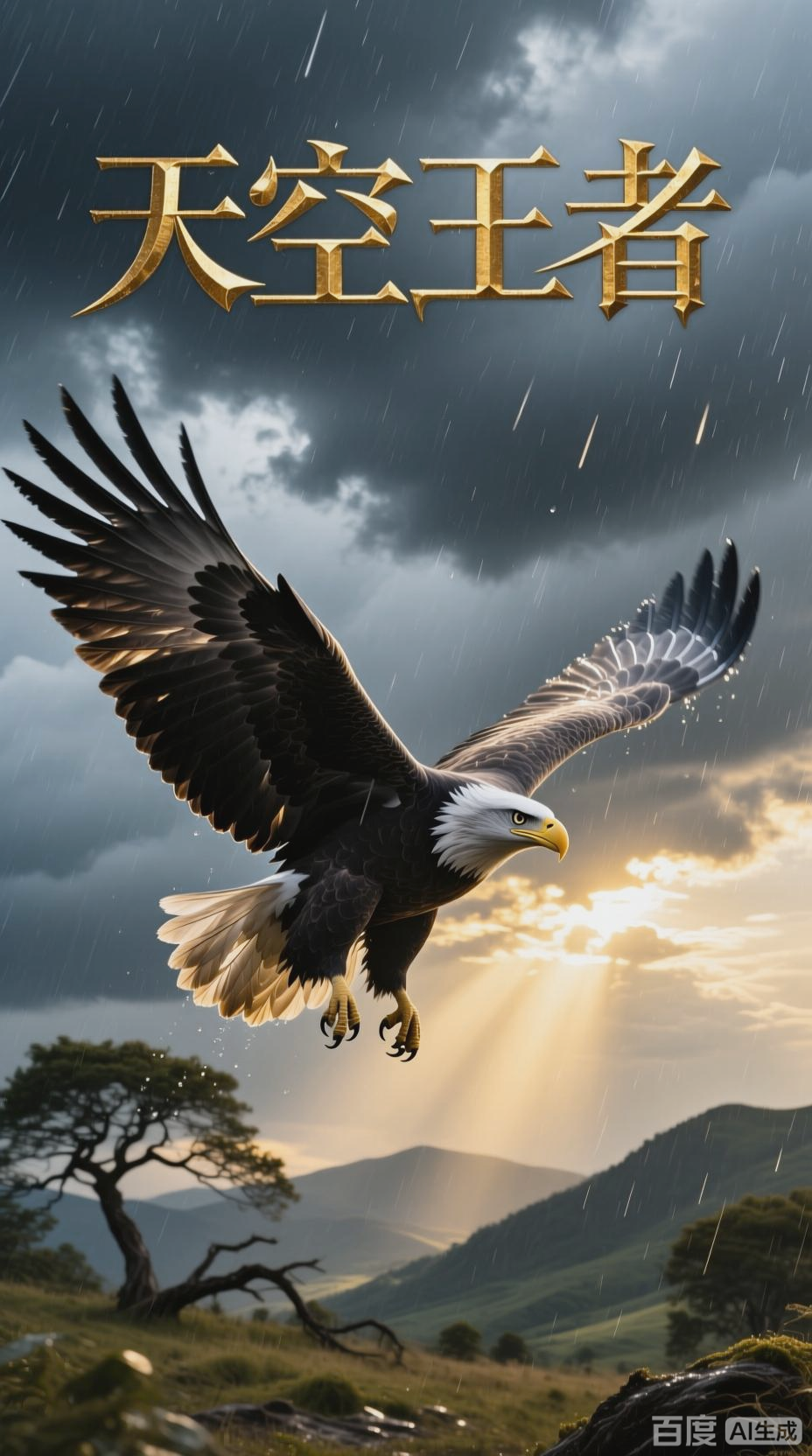 老鹰翱翔,自由天空