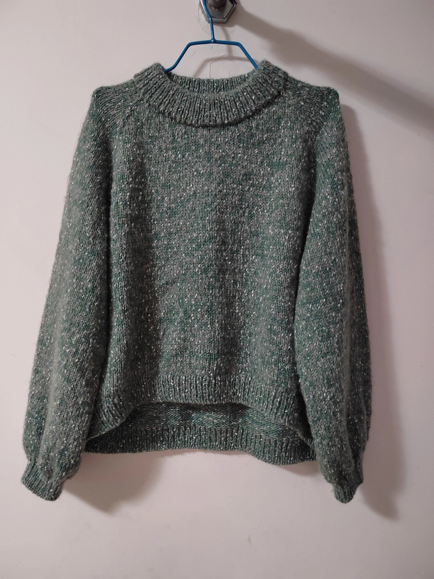 插肩袖毛衣绿波编织教程过程讲解