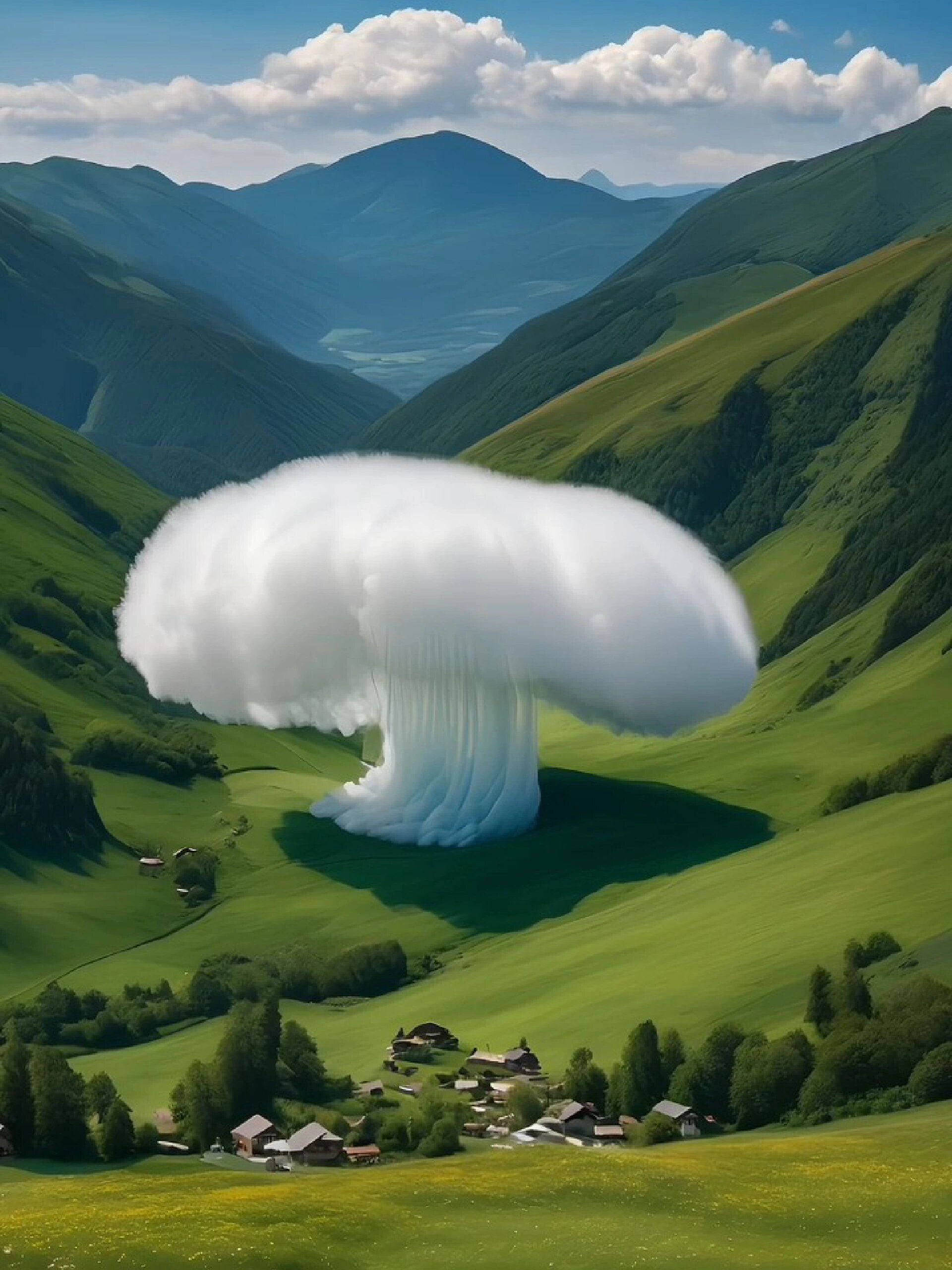 草原上美丽的"蘑菇云"十分罕见,特别漂亮