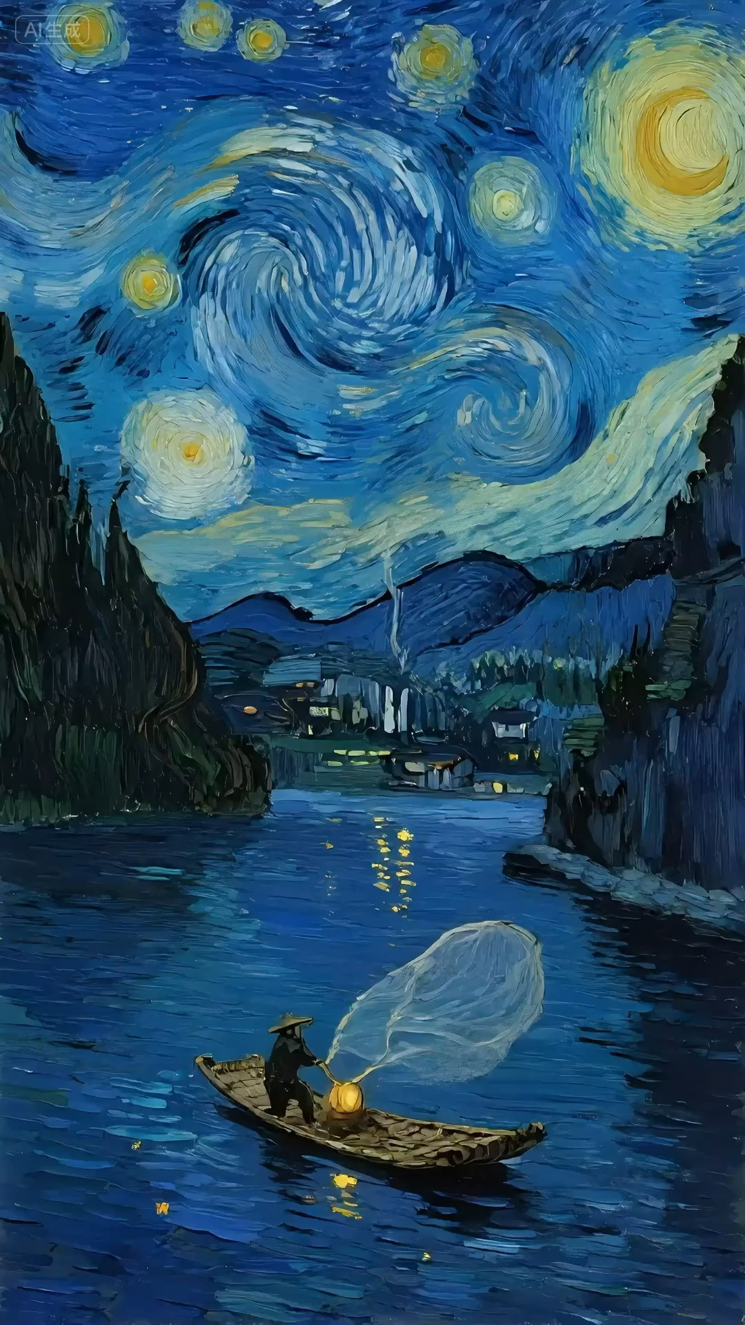 当桂林山水遇见梵高星空