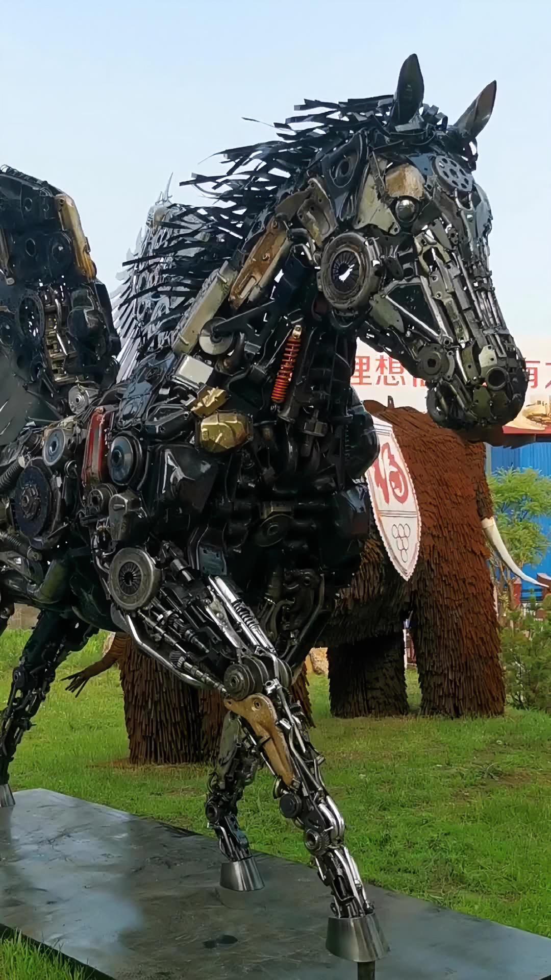 机械艺术装置 焊接雕塑 机械马