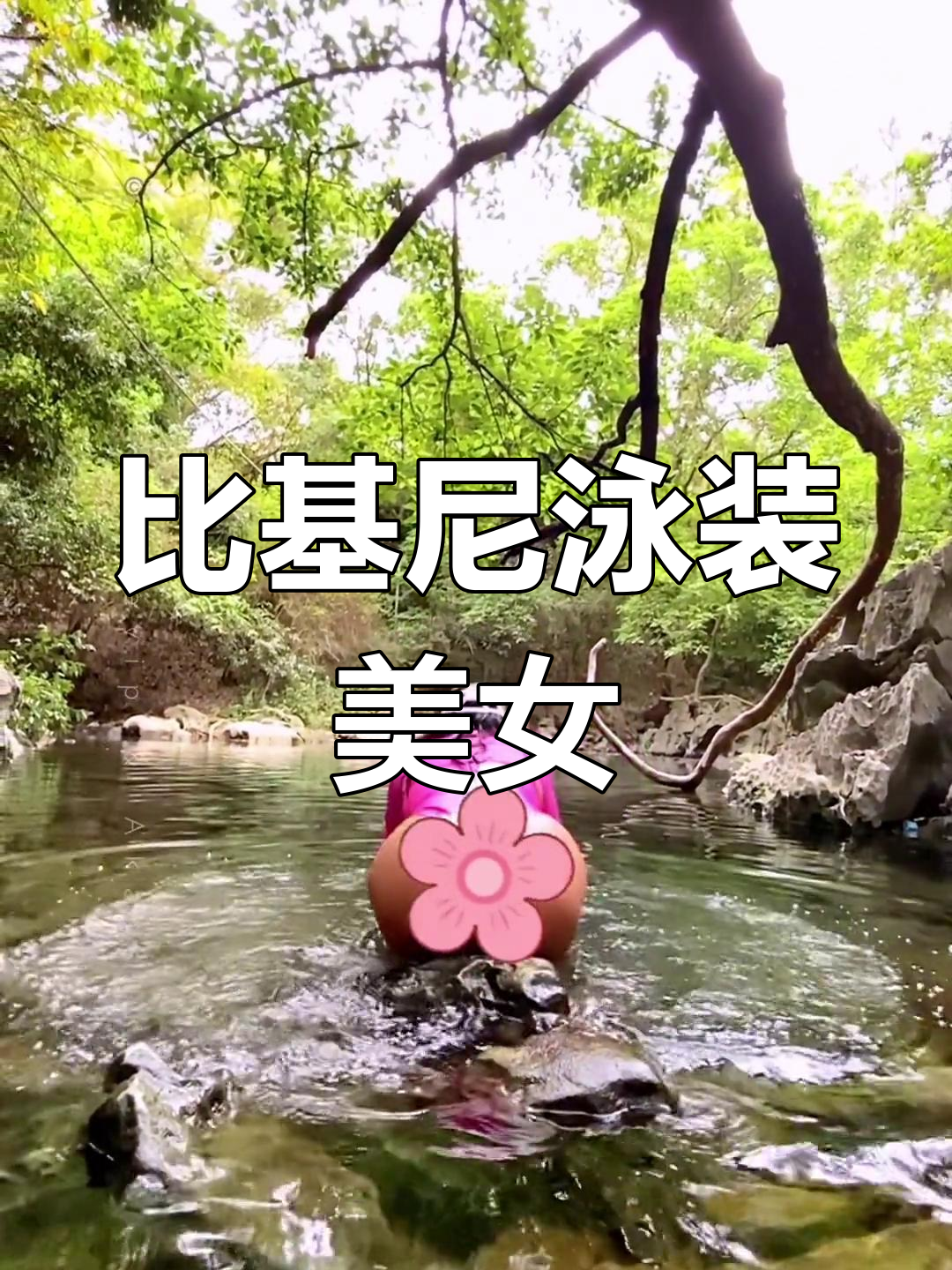 玩水的小姐姐,比基尼泳装展示美丽与活力