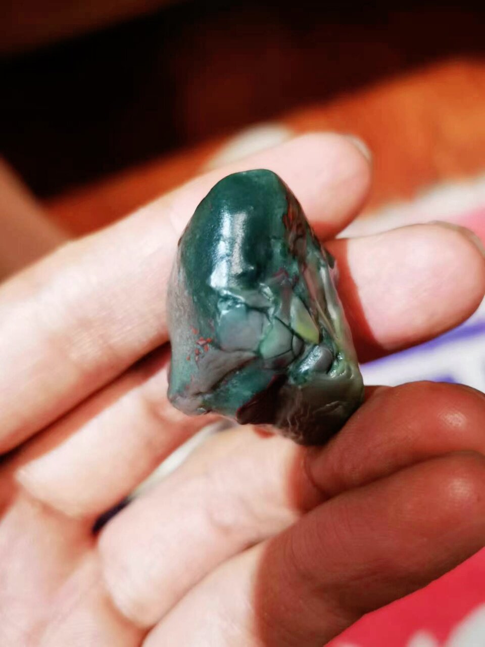 内蒙阿拉善戈壁23多色玉化彩玉22-度小视