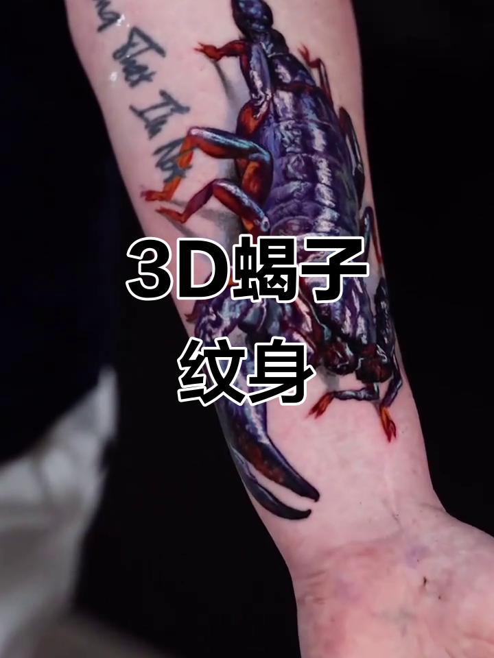 3d蝎子纹身,爬行在皮肤上的艺术