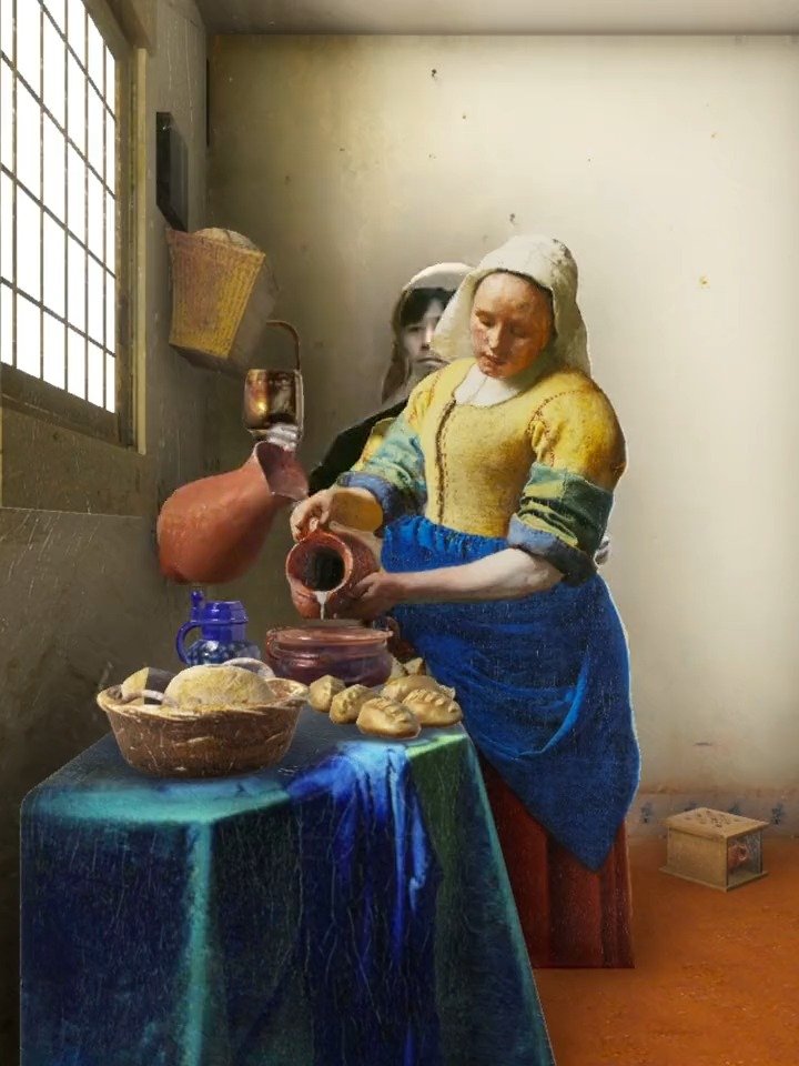 世界名画《倒牛奶的女佣人》(via kohack_v )-度小视