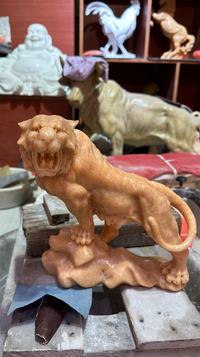 石雕动物雕塑,室内工艺品摆放上山虎,各种石雕动物!生肖虎