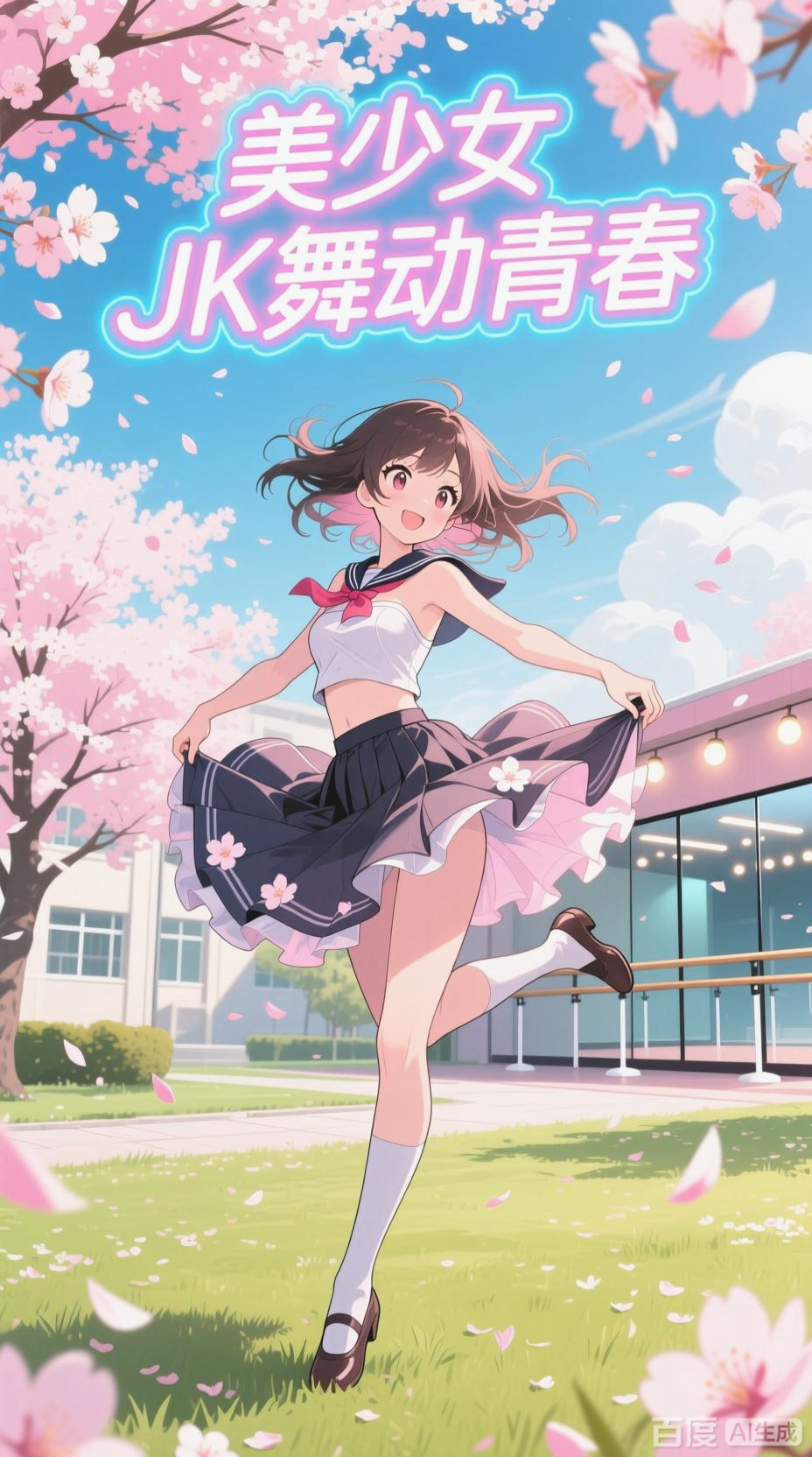 美少女jk裙欢快舞蹈秀