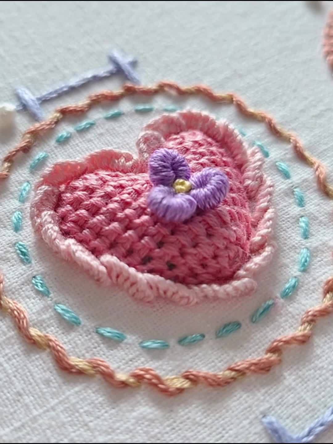 可可爱爱唯美小刺绣,一起绣起来吧 刺绣教程 手工diy 针线活 法绣