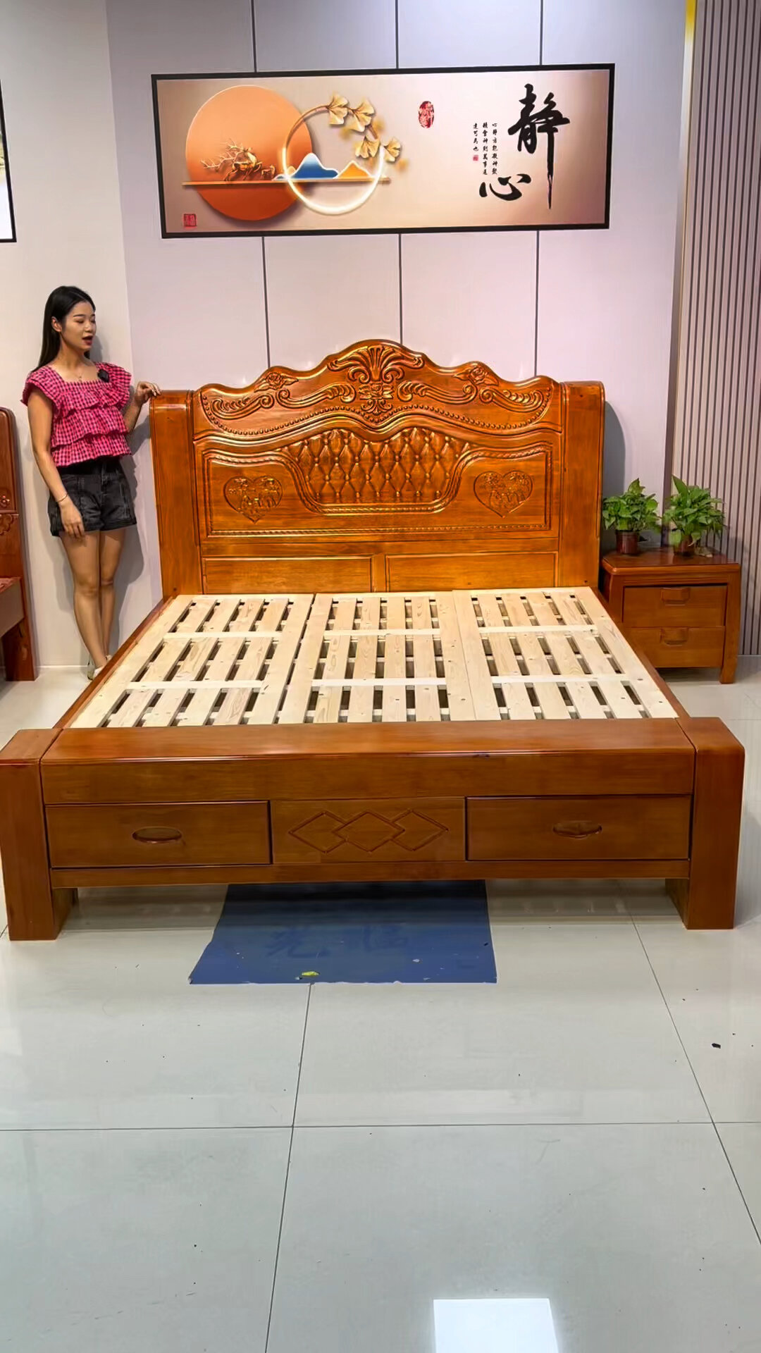 全实木橡木大床来源头工厂只要1680