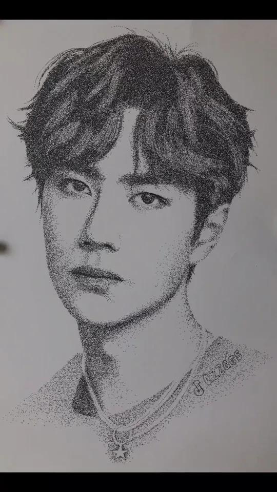 王一博 点画肖像 咔哆罗拉大挑战 王一博 肖战王一博 画画