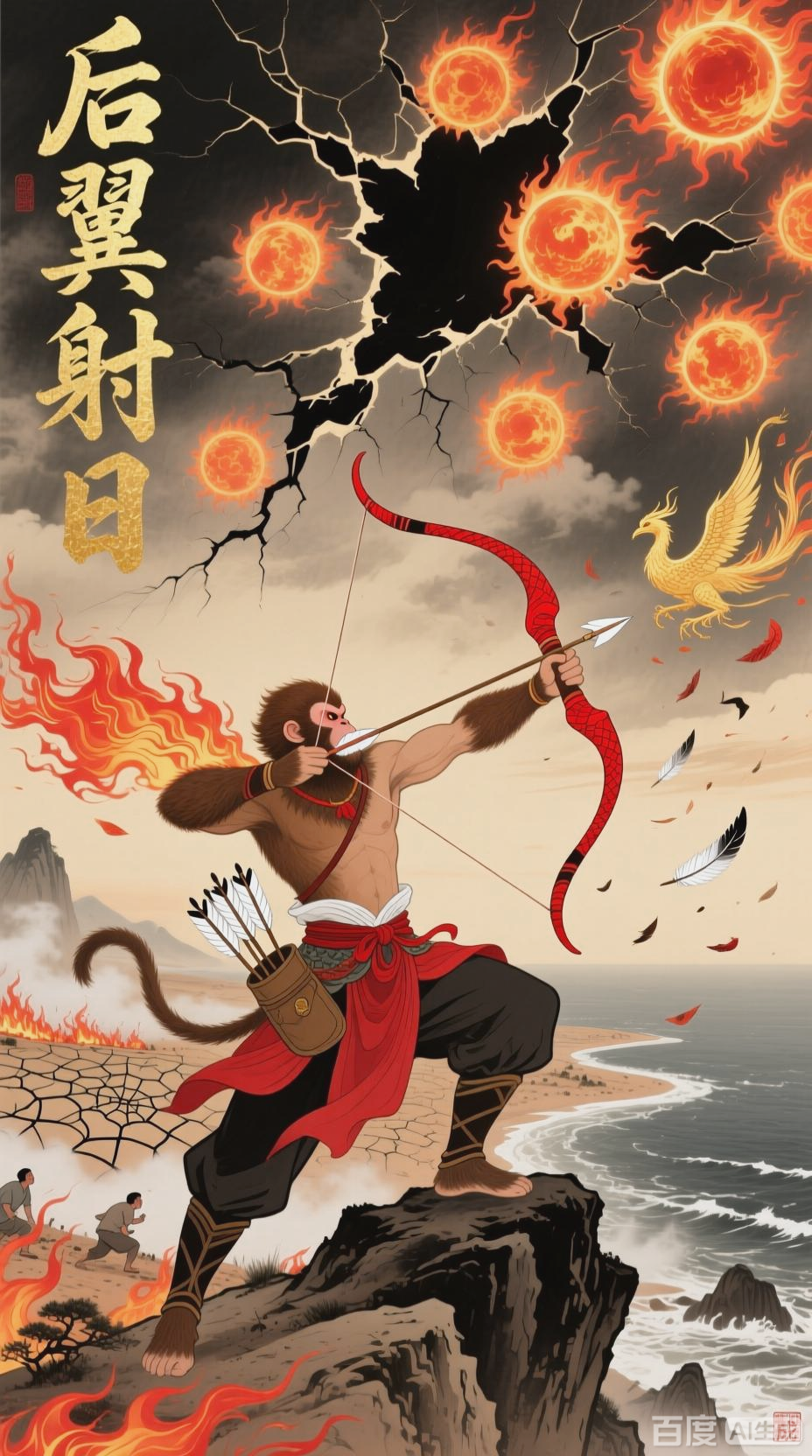 经典神话《后羿射日》,中华民族反抗灾难,追求光明的永恒象征