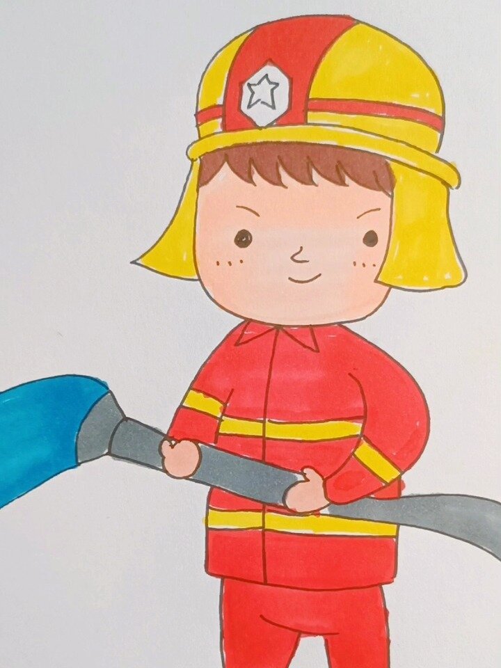 消防员最简单画法图片