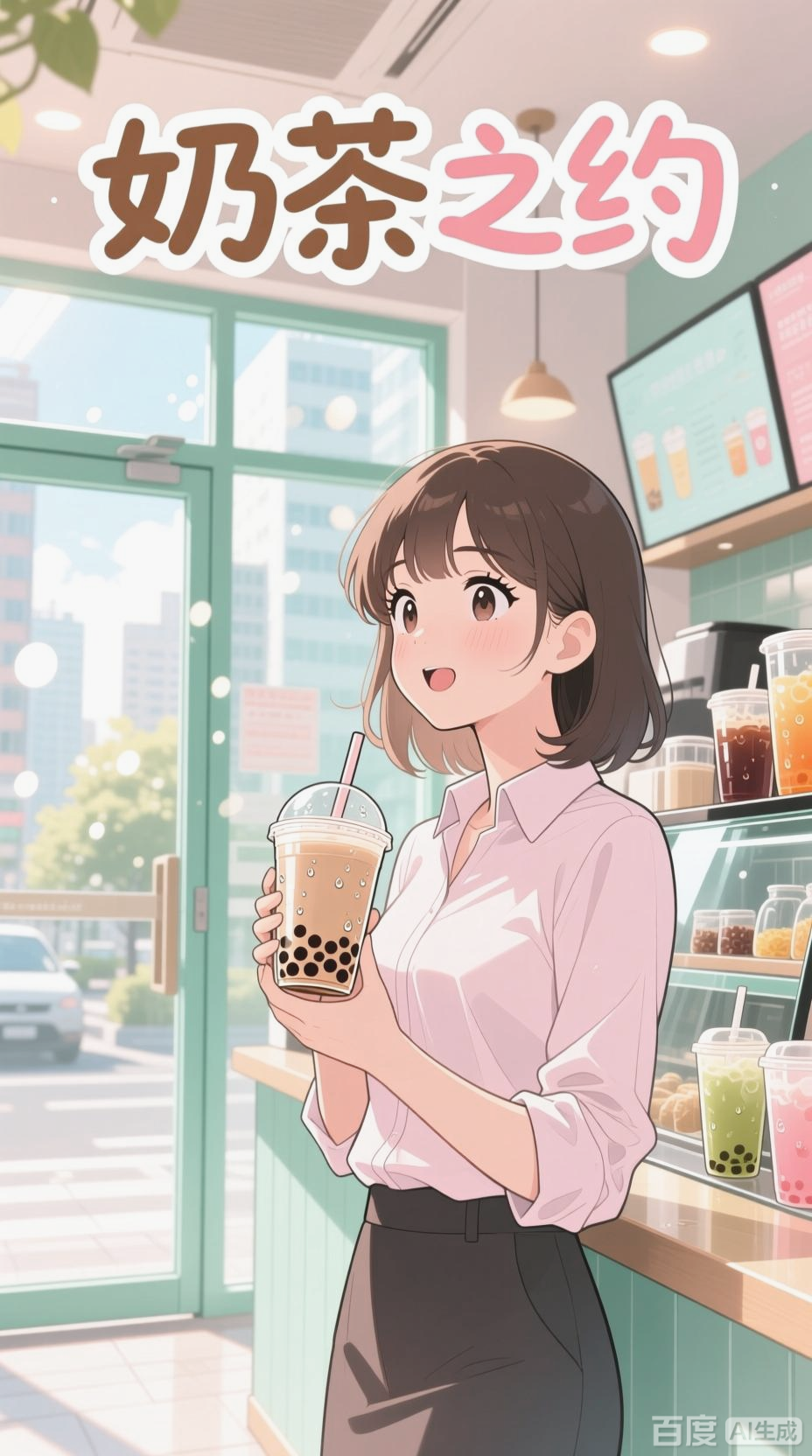 三分糖的余温,奶茶店里的邂逅