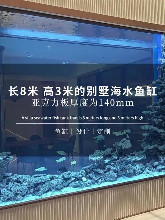 亚克力板厚度为140mm 别墅鱼缸设计 鱼缸定制 大型亚克力鱼缸 亚克力