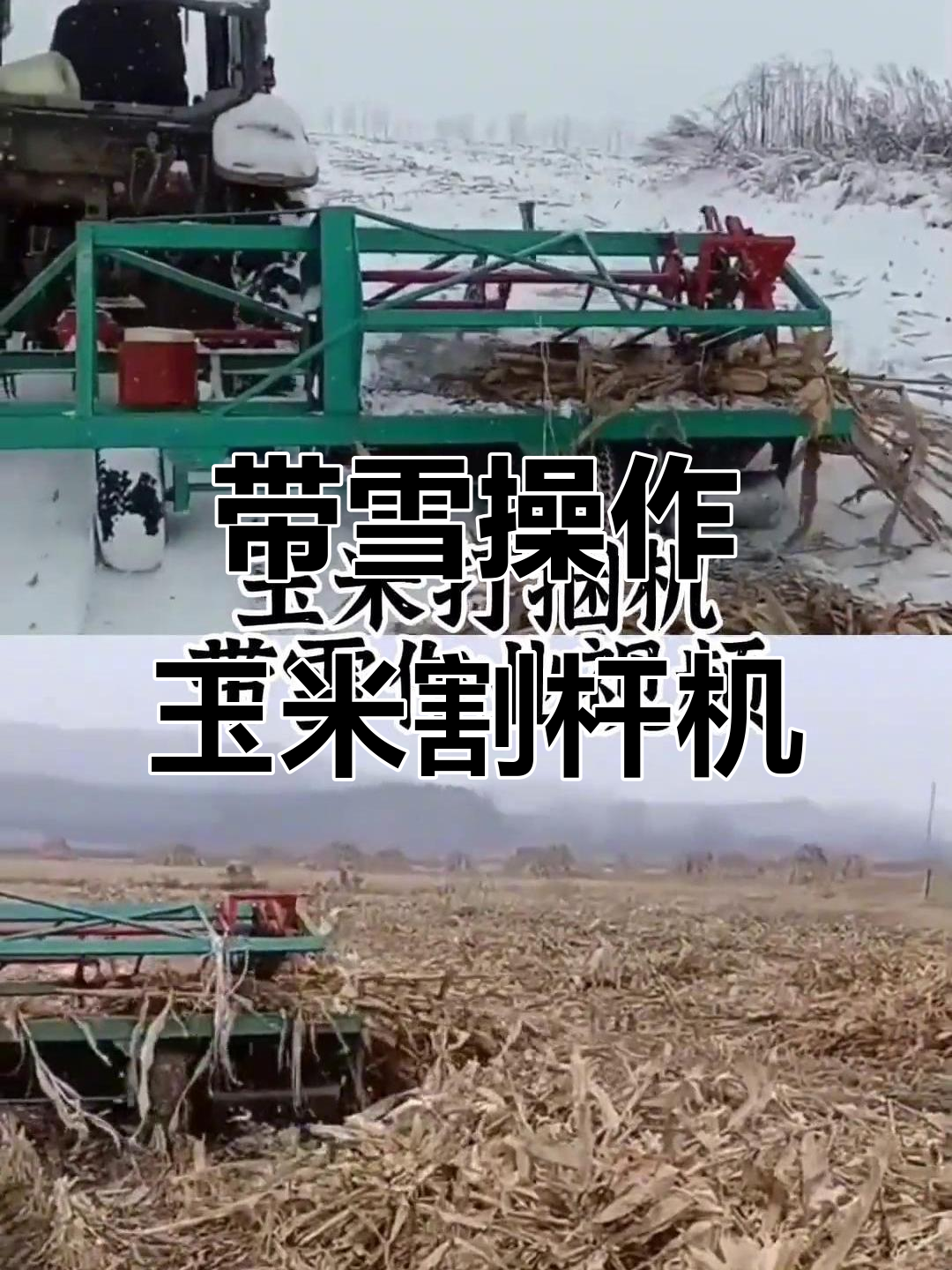 哈尔滨大雪中玉米杆打捆机效果实测,带雪作业表现惊艳